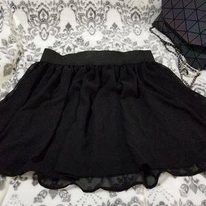 Black Mini Skater Skirt